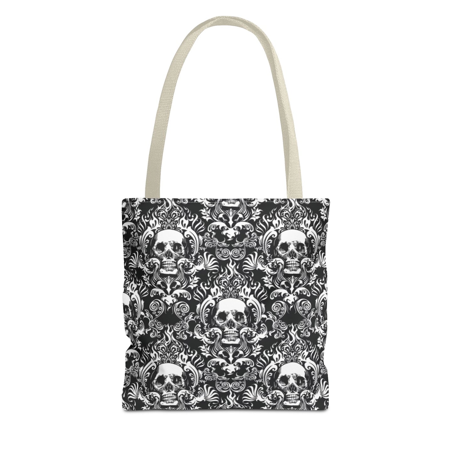 Karma Goodness Designs COLOR ME Doodle Art Collection | Skull Canvas Tote Bag