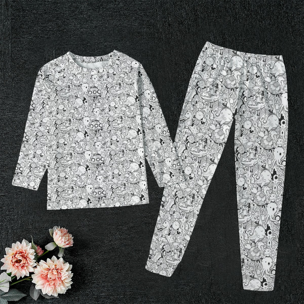 KGD COLOR ME Doodle Art Kid's Sleep Pajamas