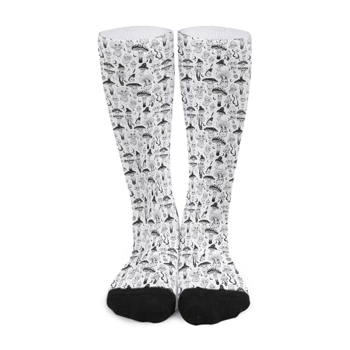 KGD COLOR ME Trippy Mushroom Doodle Art Collection Unisex Long Socks