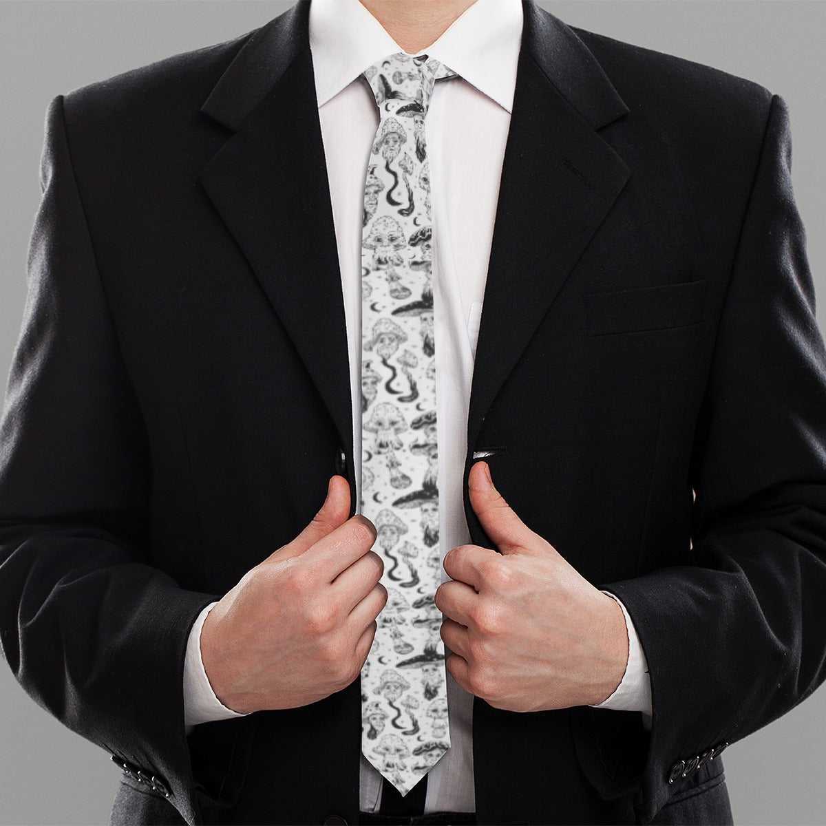 KGD COLOR ME Trippy Mushroom Doodle Art Collection Unisex Tie
