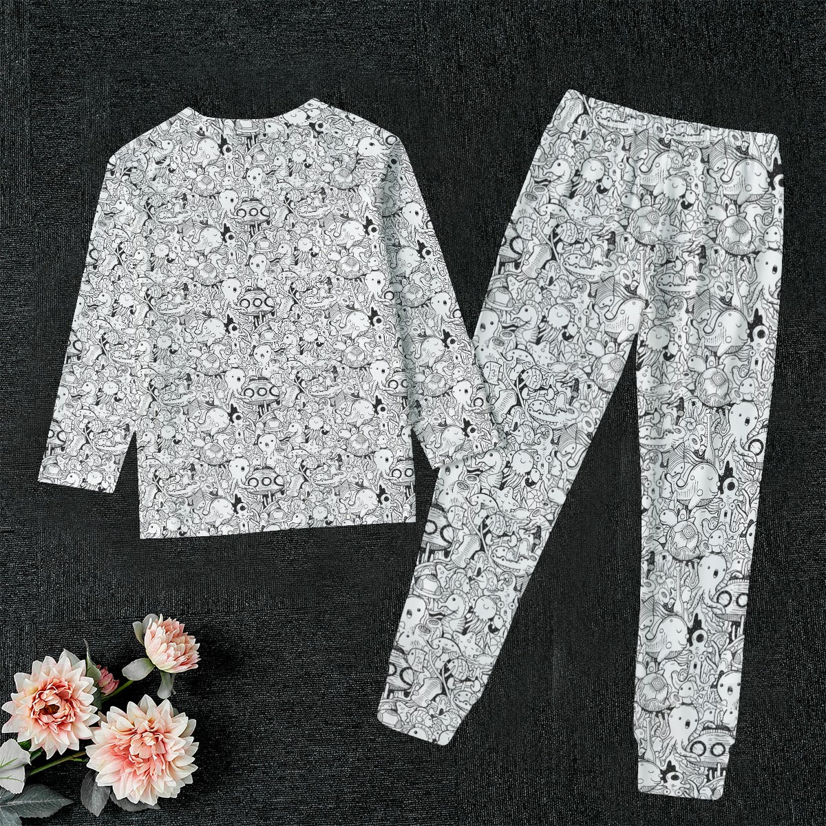 KGD COLOR ME Doodle Art Kid's Sleep Pajamas