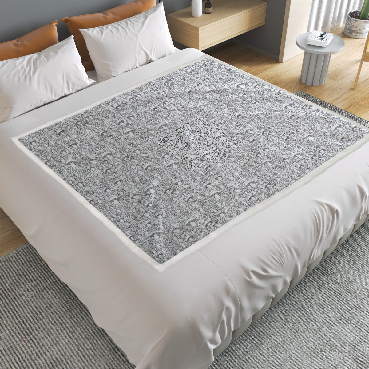 KGD COLOR ME Mushroom Doodle Art Blanket