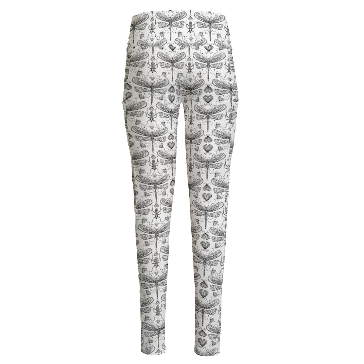 Karma Goodness Designs COLOR ME Doodle Art Women's Leggings With Side Pocket | Dragonfly