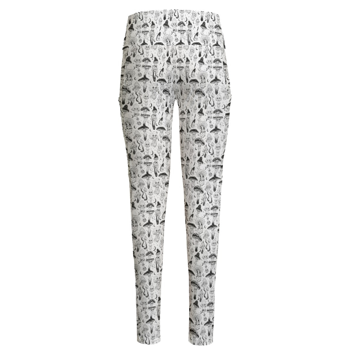 KGD COLOR ME Trippy Mushroom Doodle Art High Waist Leggings With Side Pocket