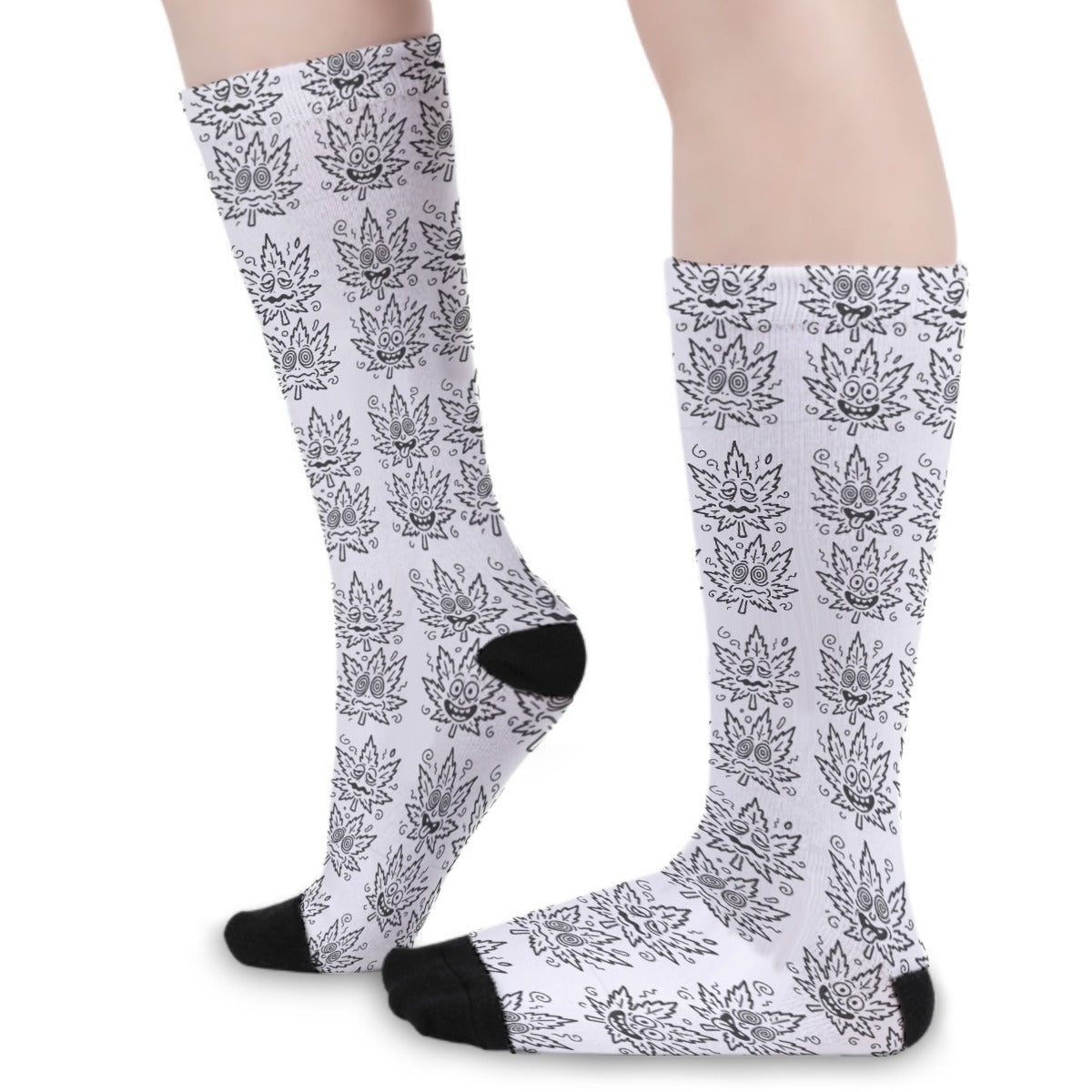 KGD COLOR ME 420 Leaf Doodle Art Collection Unisex Long Socks