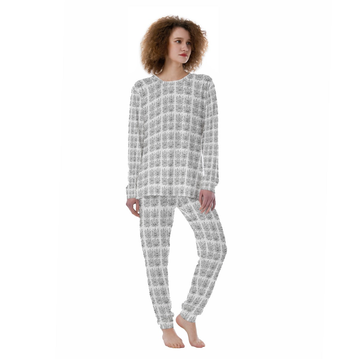 KGD COLOR ME 420 Leaf Doodle Art Women's Pajamas