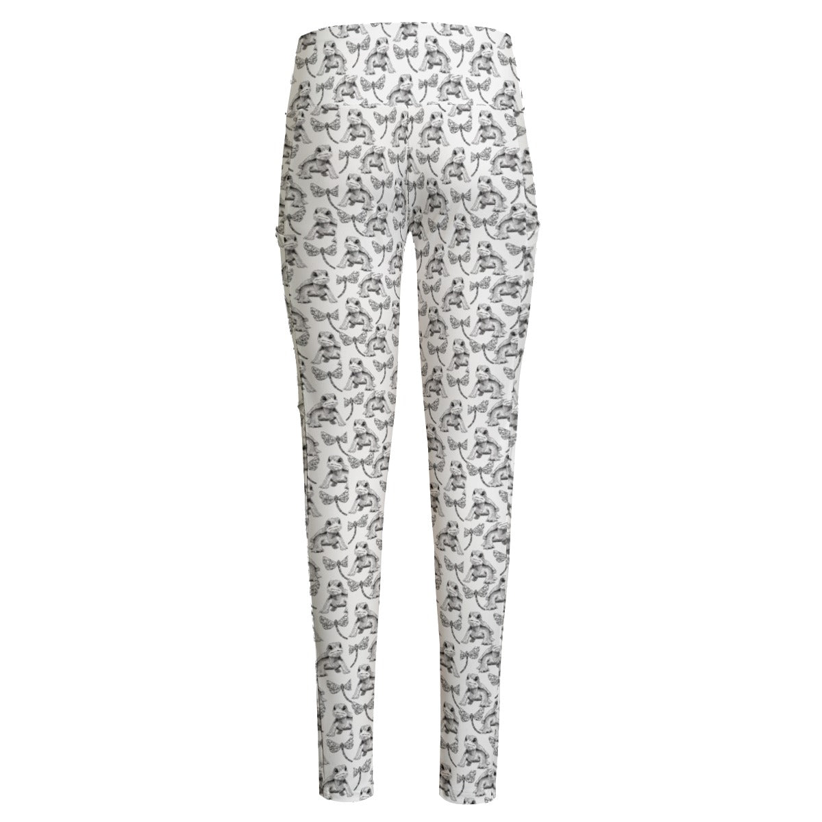 Karma Goodness Designs COLOR ME Doodle Art Women's Leggings With Side Pocket | Turtle and Dragonfly