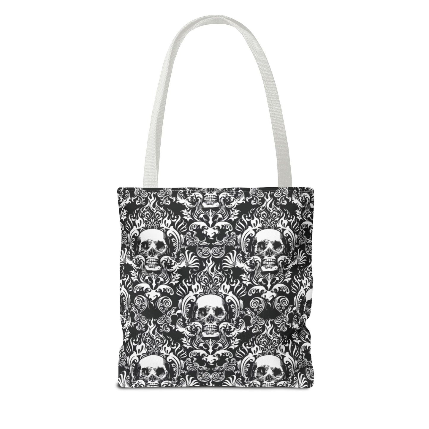 Karma Goodness Designs COLOR ME Doodle Art Collection | Skull Canvas Tote Bag