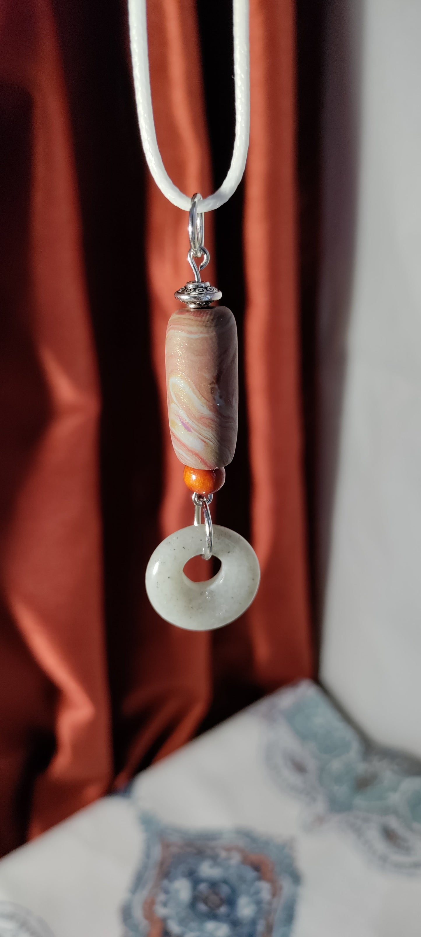 Clay and Stone Pendant  from Karma Goodness Designs