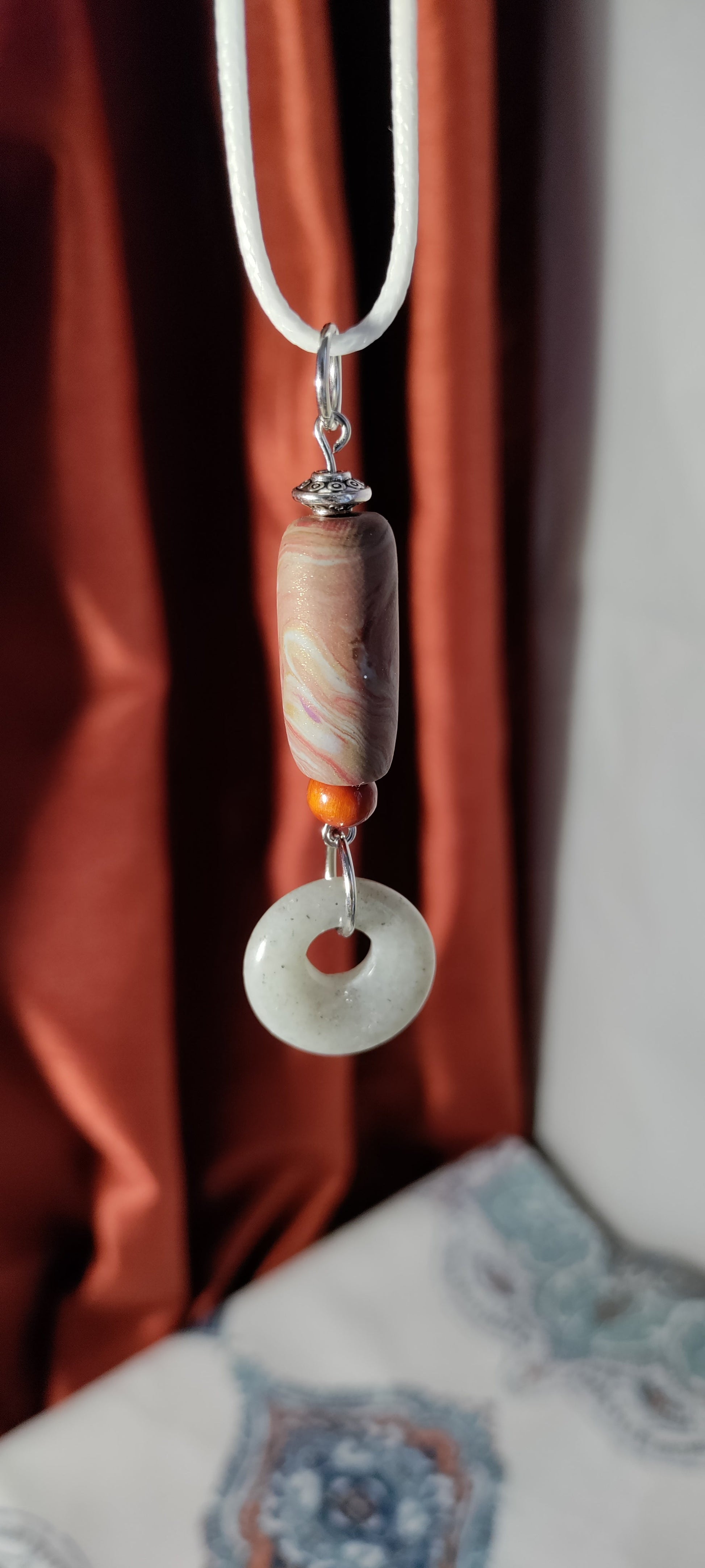 Clay and Stone Pendant  from Karma Goodness Designs