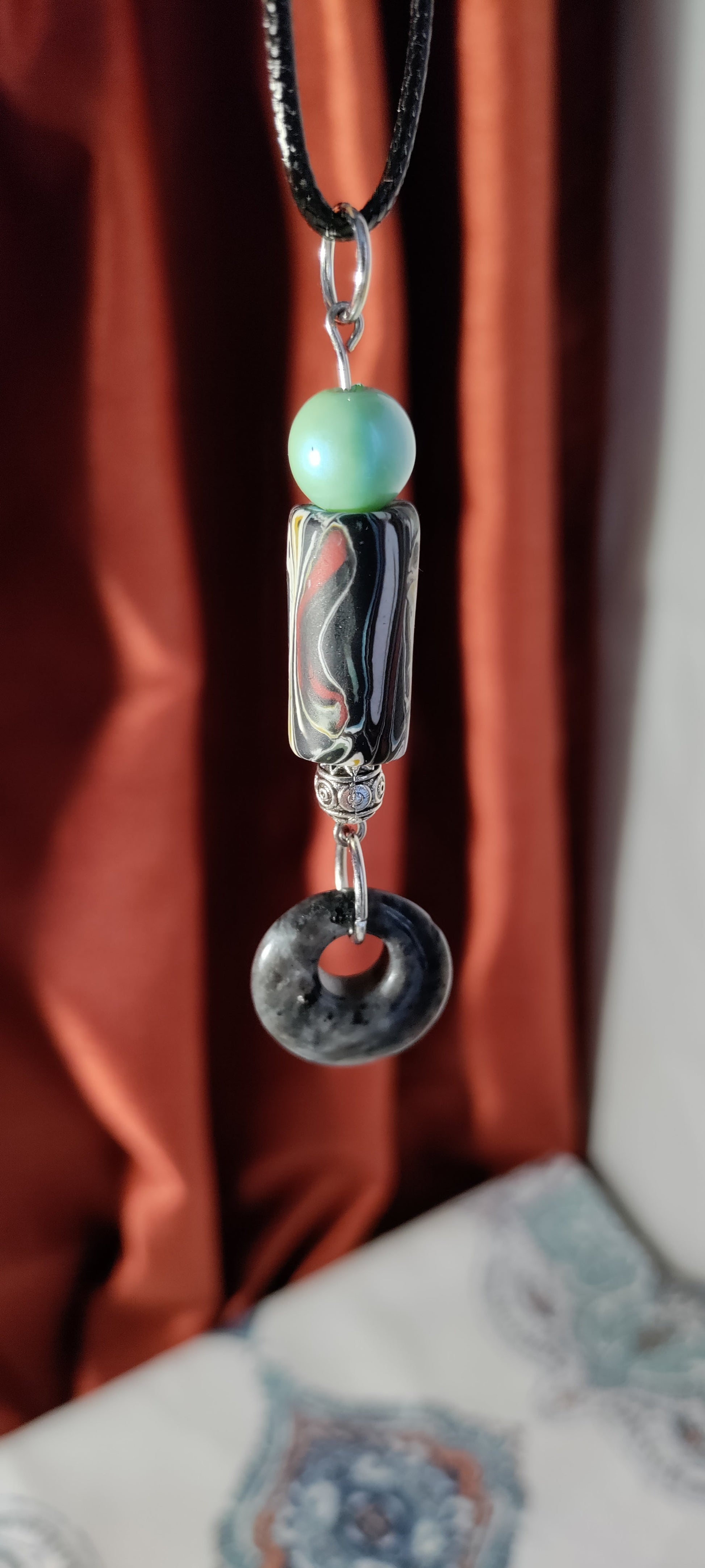 Clay and Stone Pendant  from Karma Goodness Designs