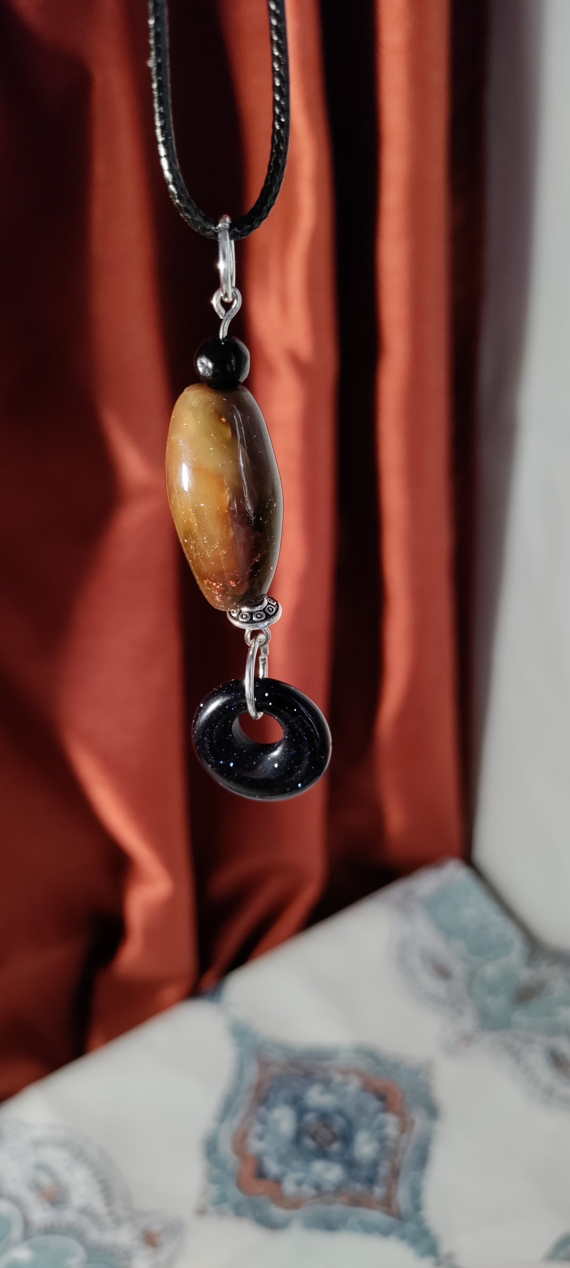 Clay and Stone Pendant Necklaces  from Karma Goodness Designs