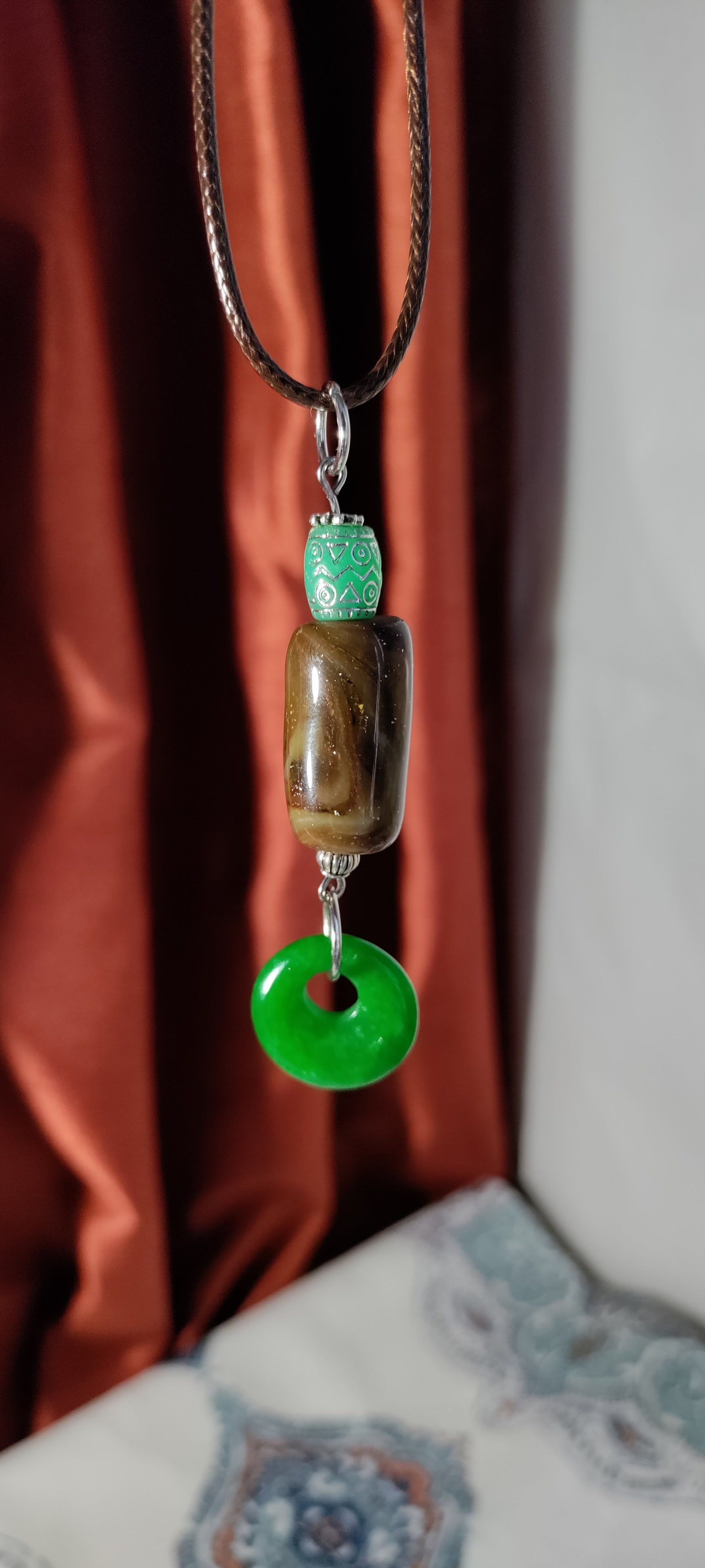 Clay and Stone Pendant Necklaces  from Karma Goodness Designs