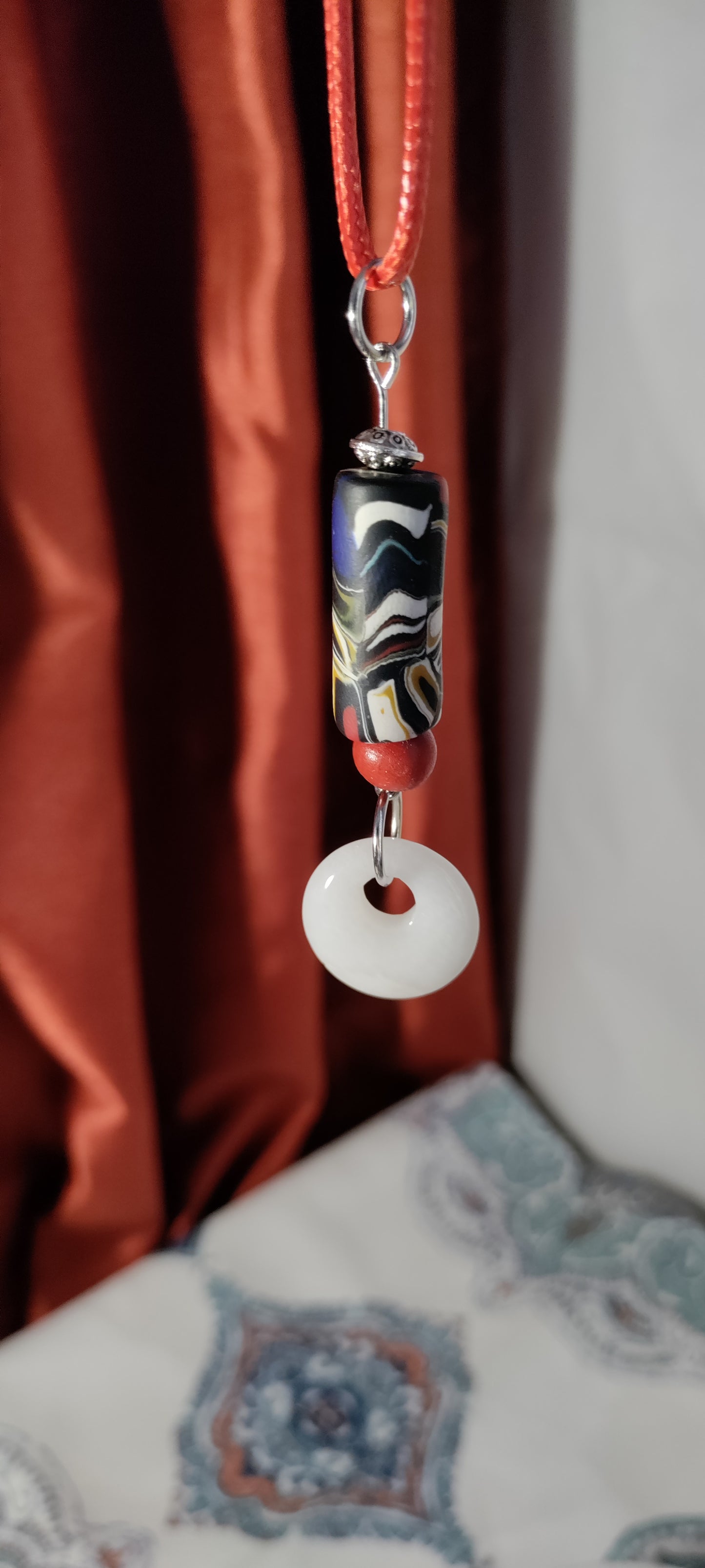 Clay and Stone Pendant Necklaces  from Karma Goodness Designs