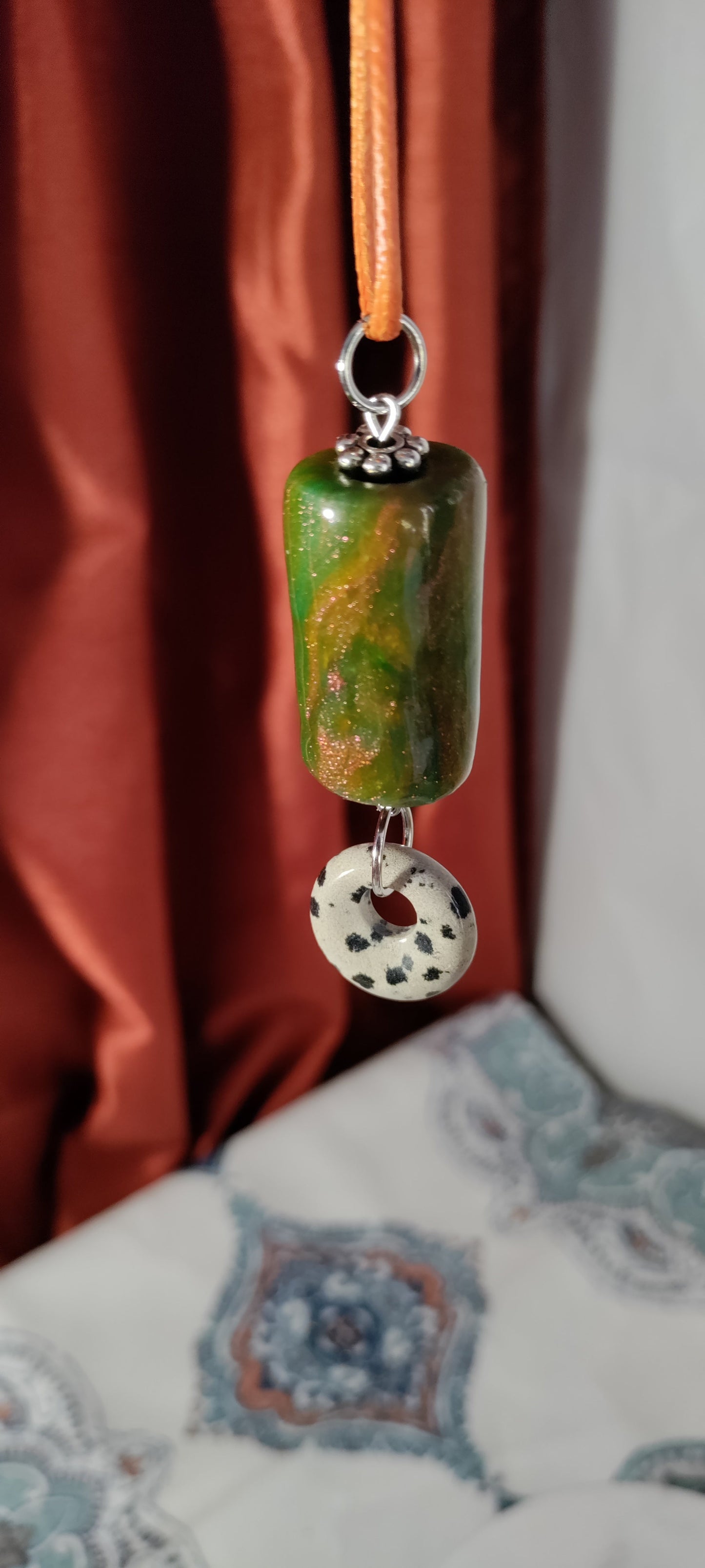 Clay and Stone Pendant Necklaces  from Karma Goodness Designs