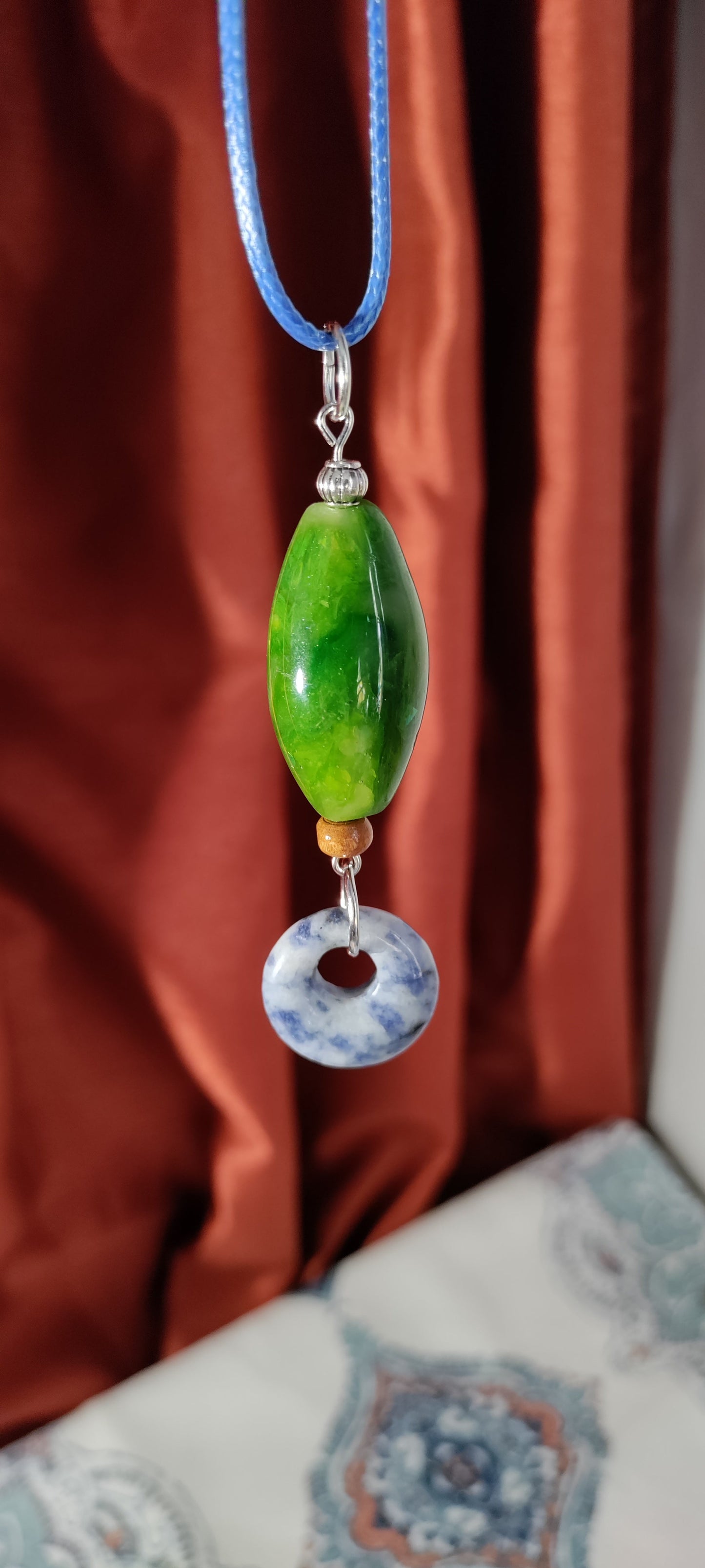 Clay and Stone Pendant  from Karma Goodness Designs