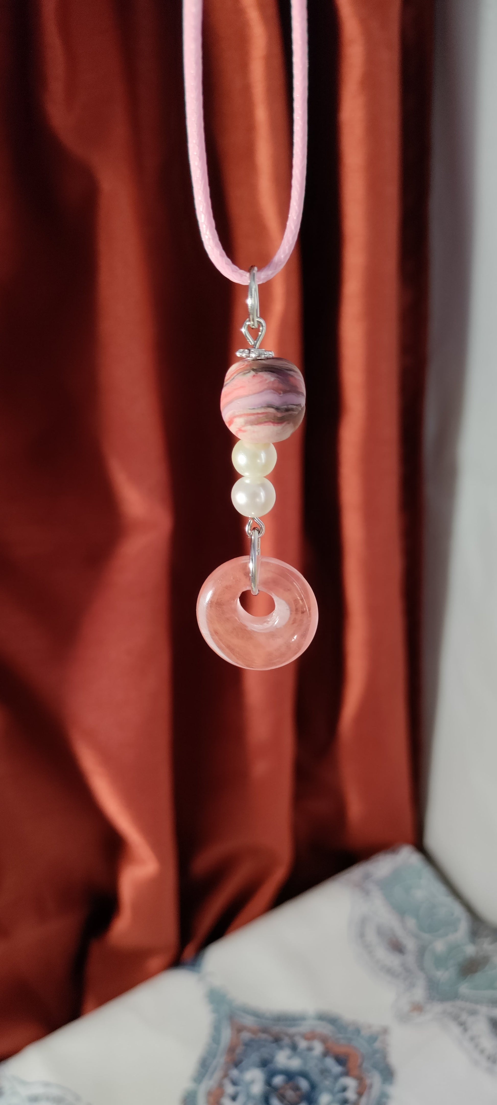 Clay and Stone Pendant  from Karma Goodness Designs