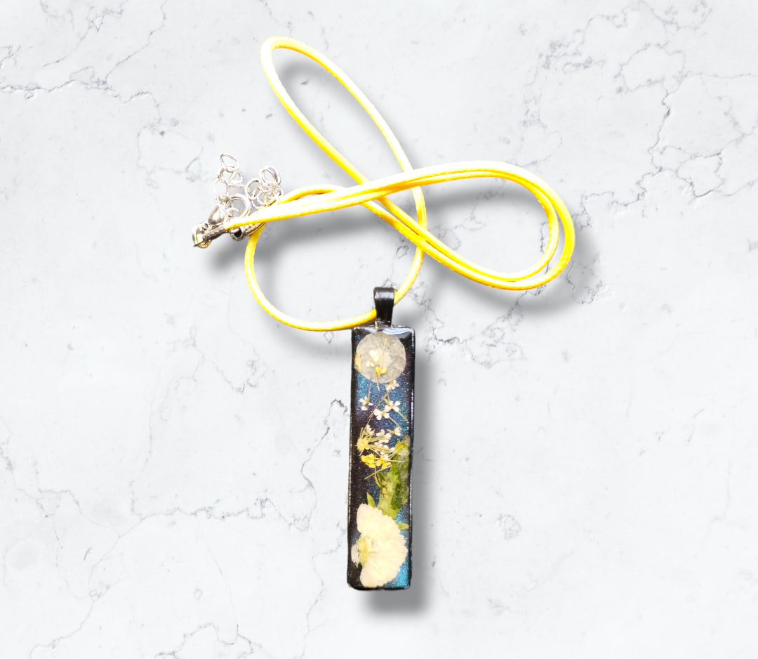 Dried Flowers (Resin) Necklaces Pendant from Karma Goodness Designs