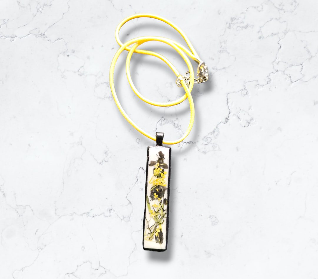 Dried Flowers (Resin) Necklaces Pendant from Karma Goodness Designs