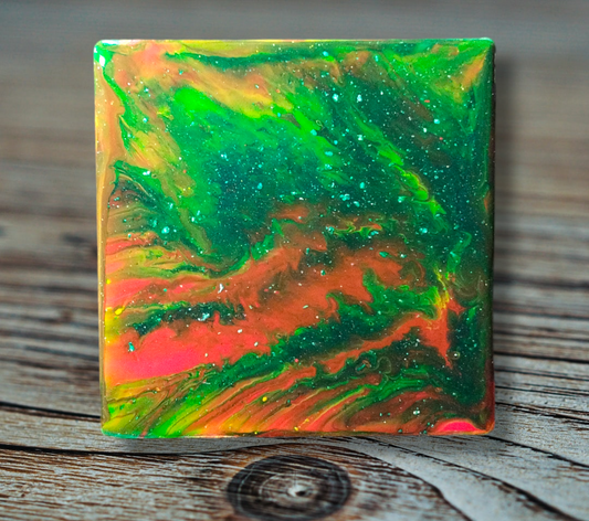Fluid Art Coasters  from Karma Goodness Designs