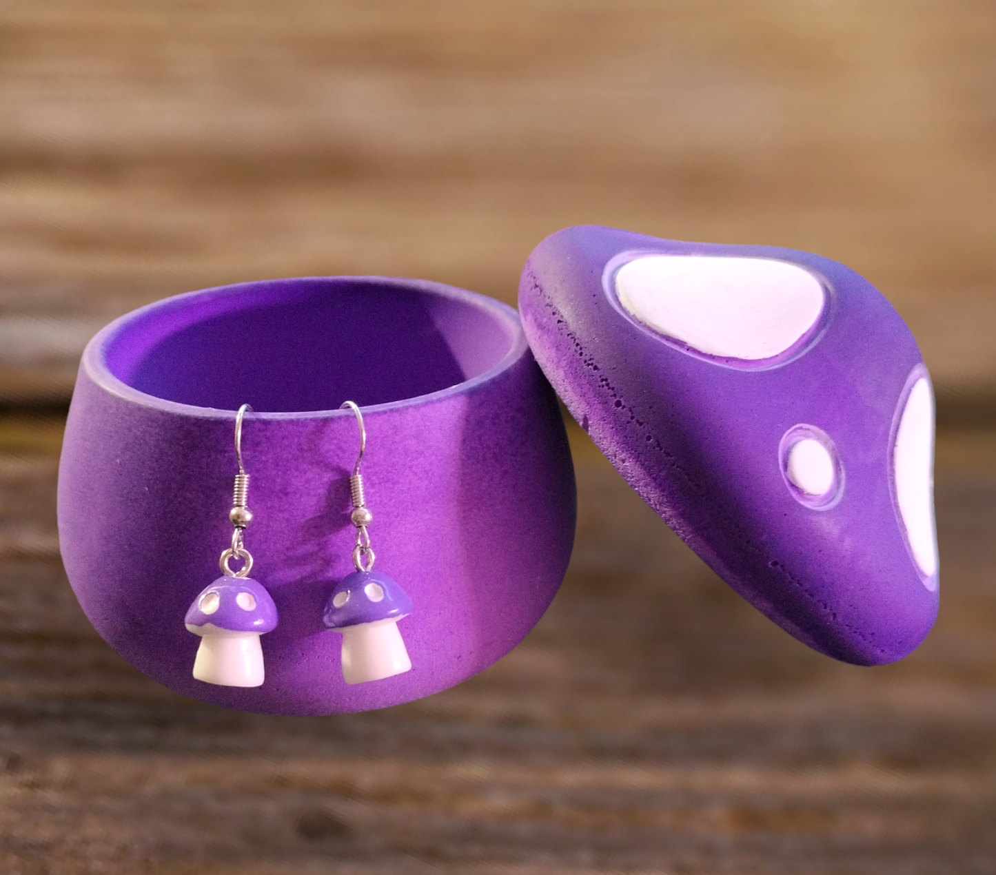 Jesmonite Mushroom Bowls with Lids  from Karma Goodness Designs