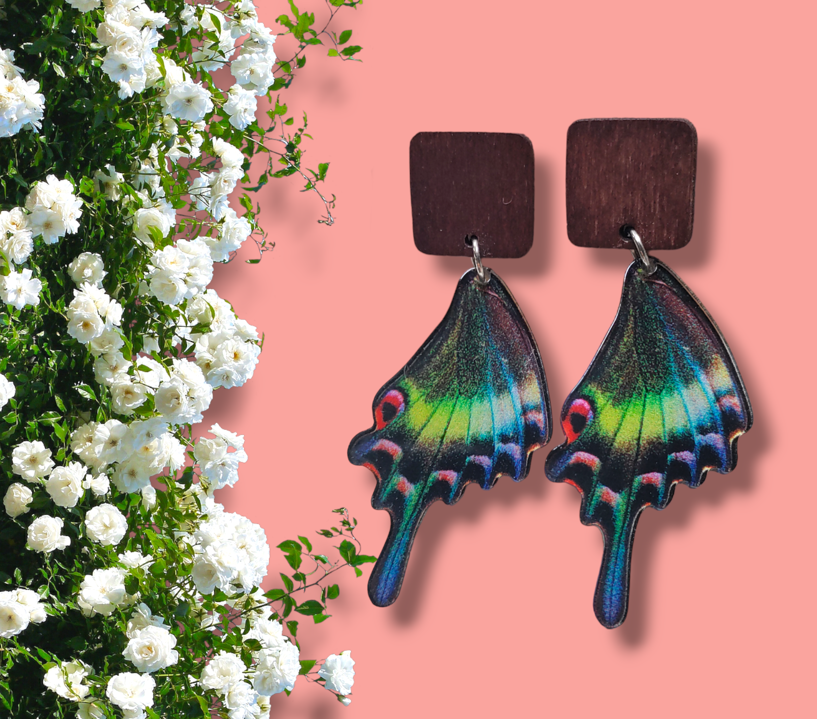 Butterfly Wings (Resin ) earrings from Karma Goodness Designs