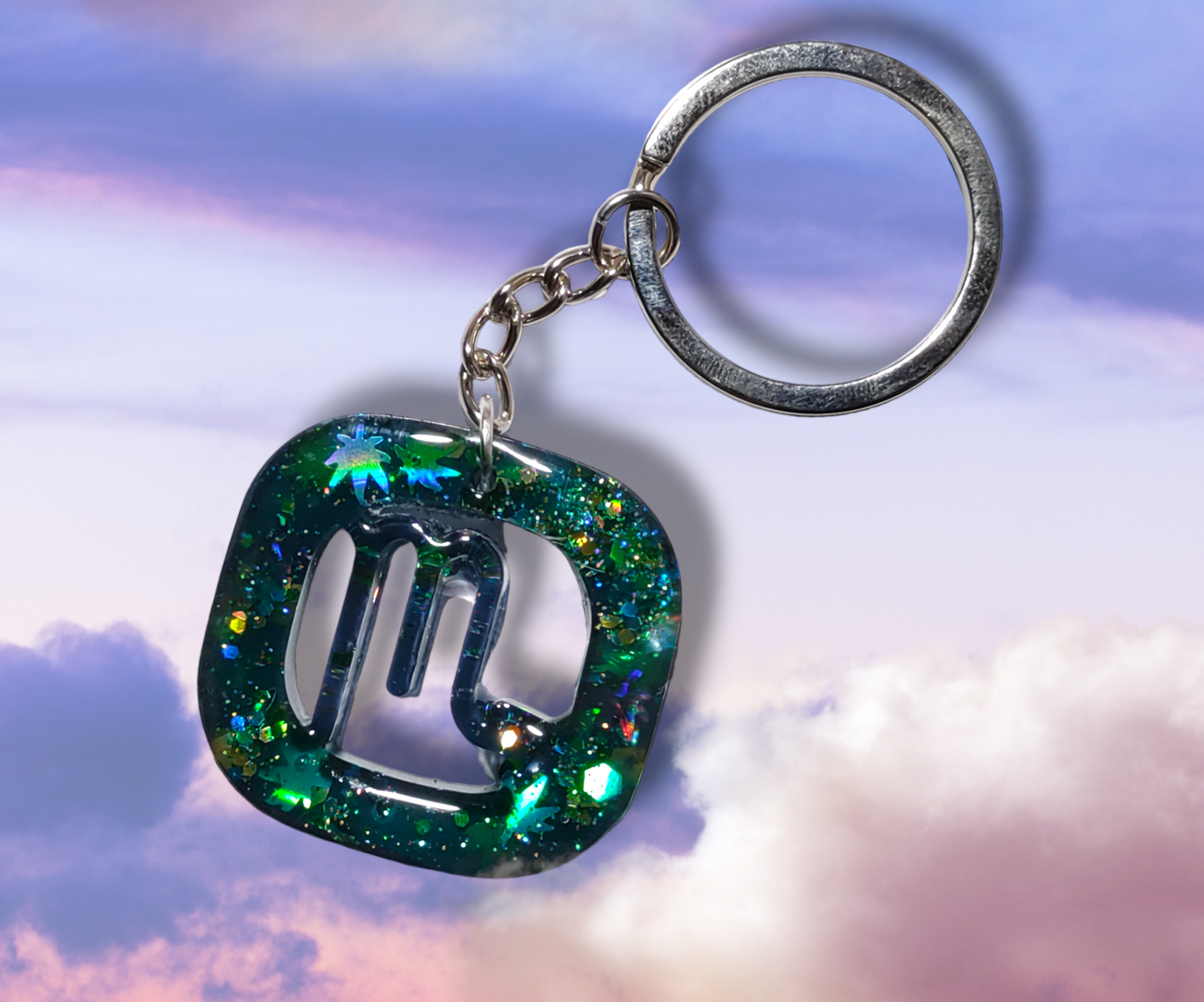 Cannabis Inspired Horoscope Keychains earrings from Karma Goodness Designs