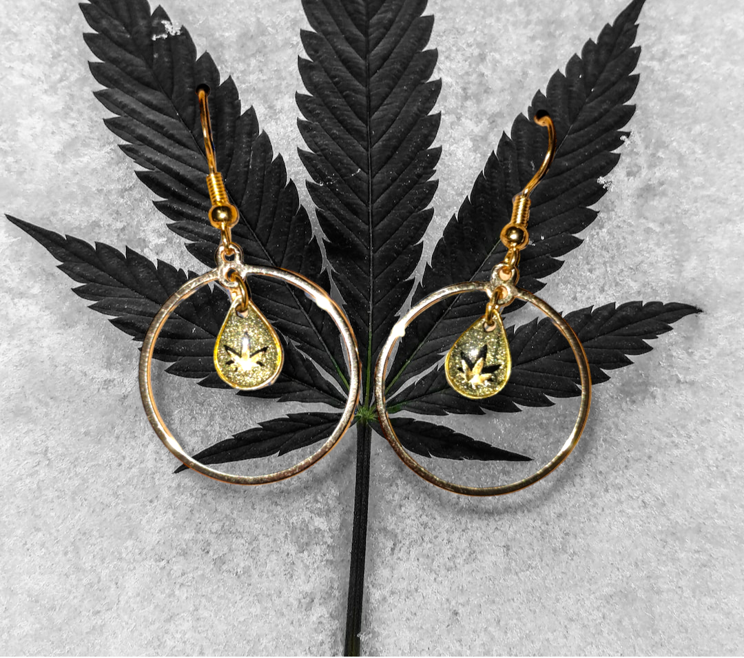 Cannabis Inspired RESIN Earrings earrings from Karma Goodness Designs