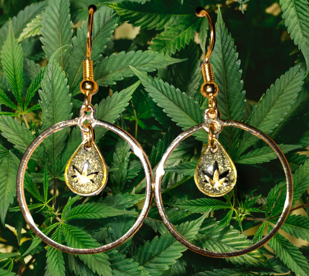 Cannabis Inspired RESIN Earrings earrings from Karma Goodness Designs