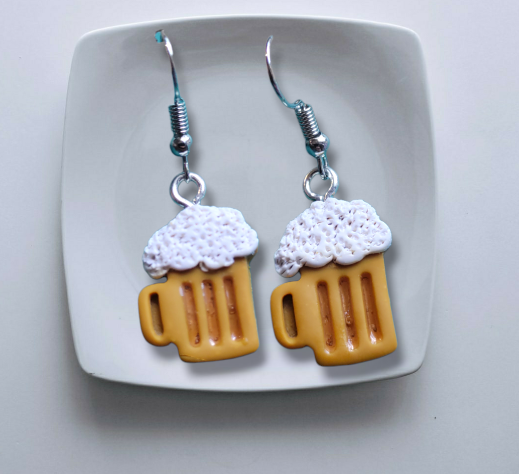 Beer Mugs earrings from Karma Goodness Designs