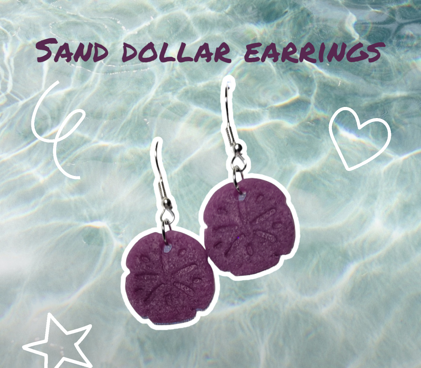 Faux Sand Dollar Earrings Dangle Earrings from Karma Goodness Designs