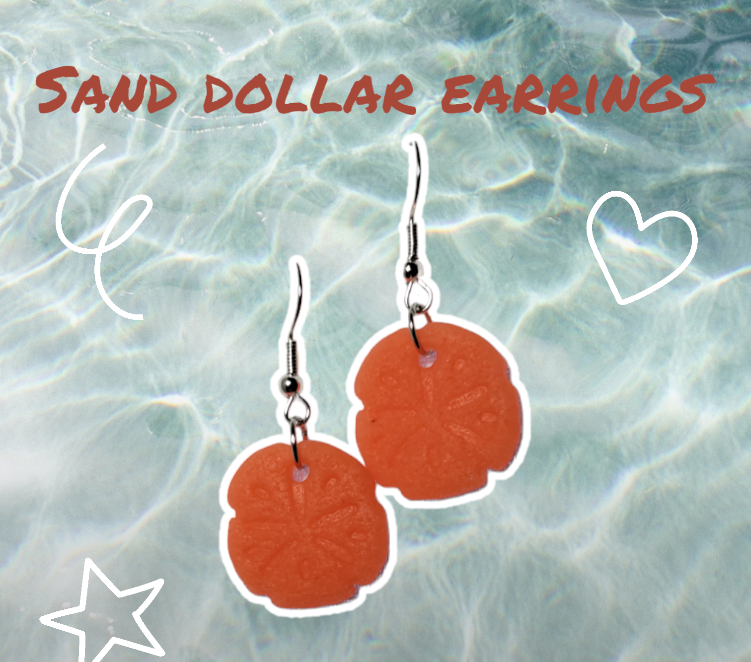 Faux Sand Dollar Earrings Dangle Earrings from Karma Goodness Designs