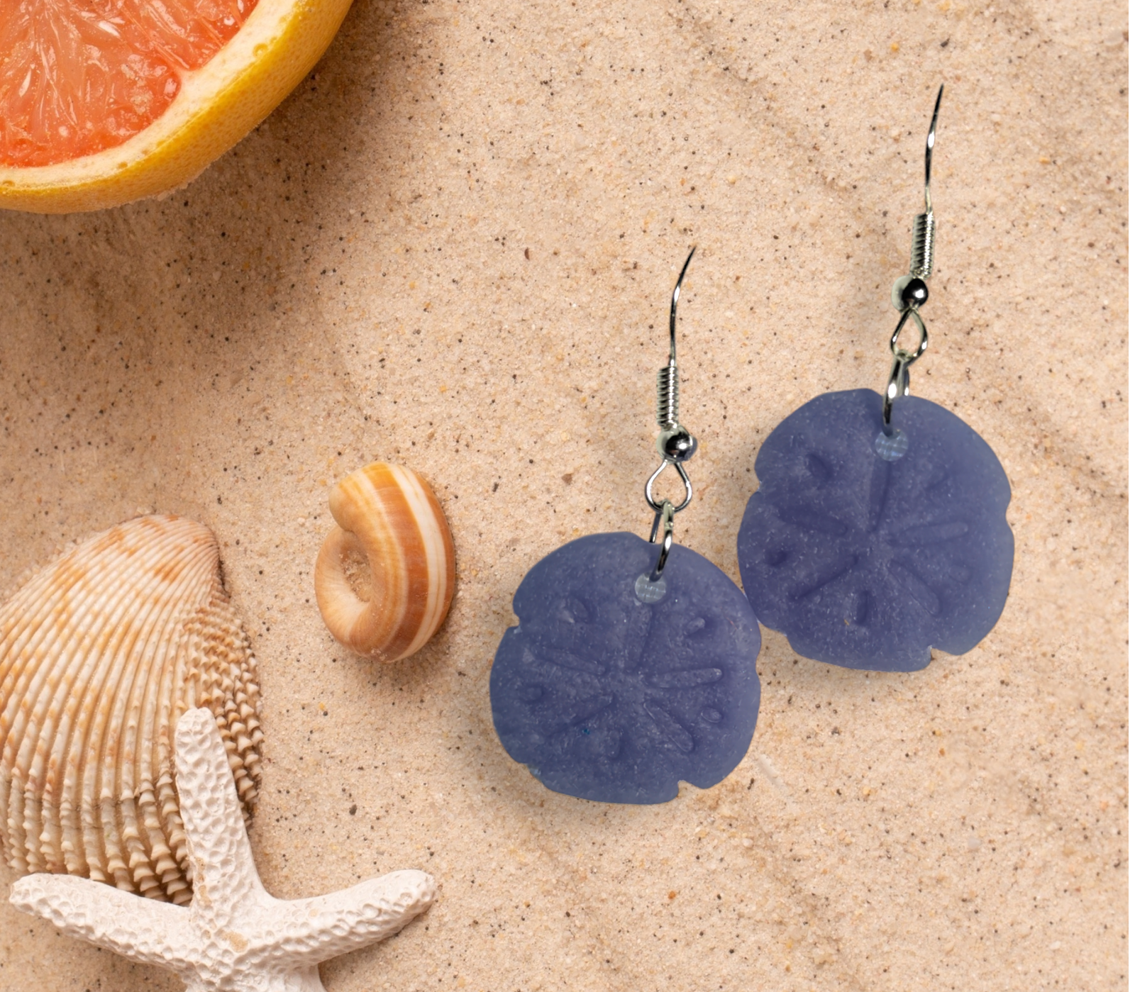 Faux Sand Dollar Earrings  from Karma Goodness Designs