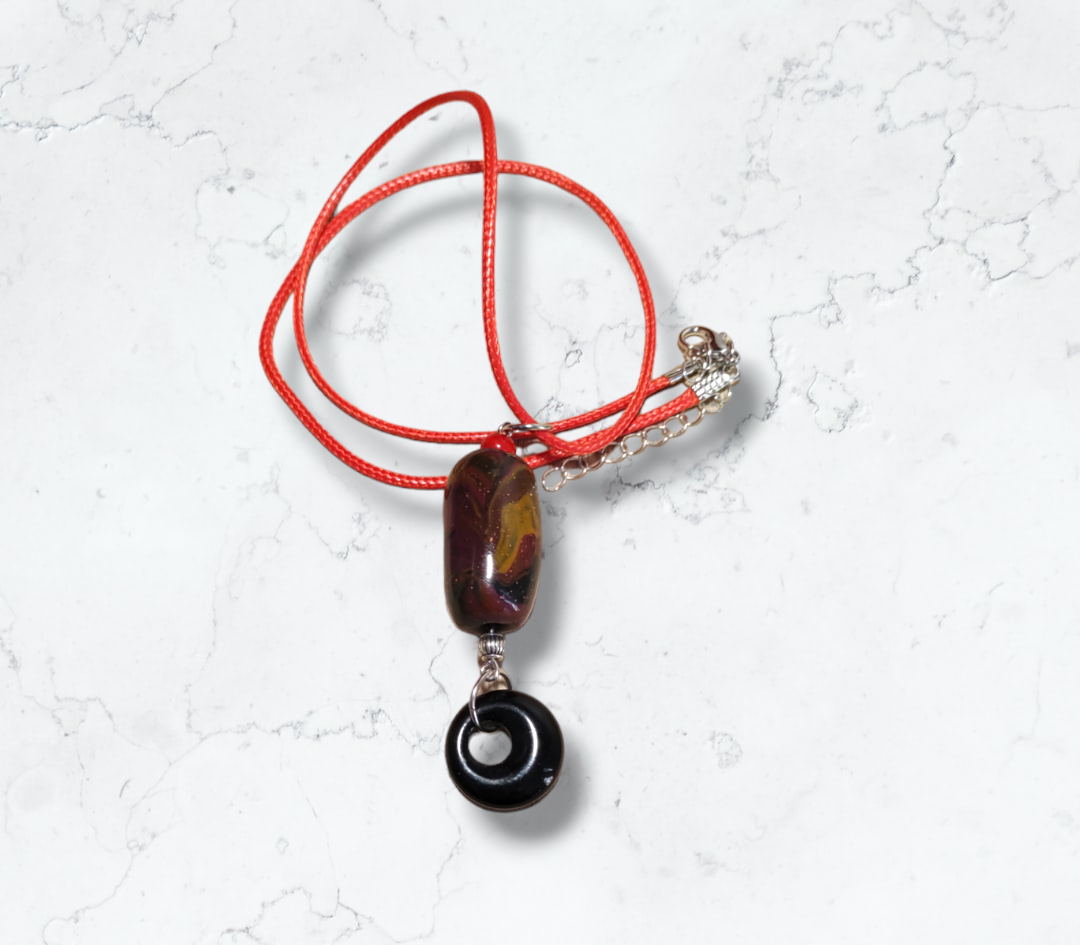 Clay and Stone Pendant  from Karma Goodness Designs