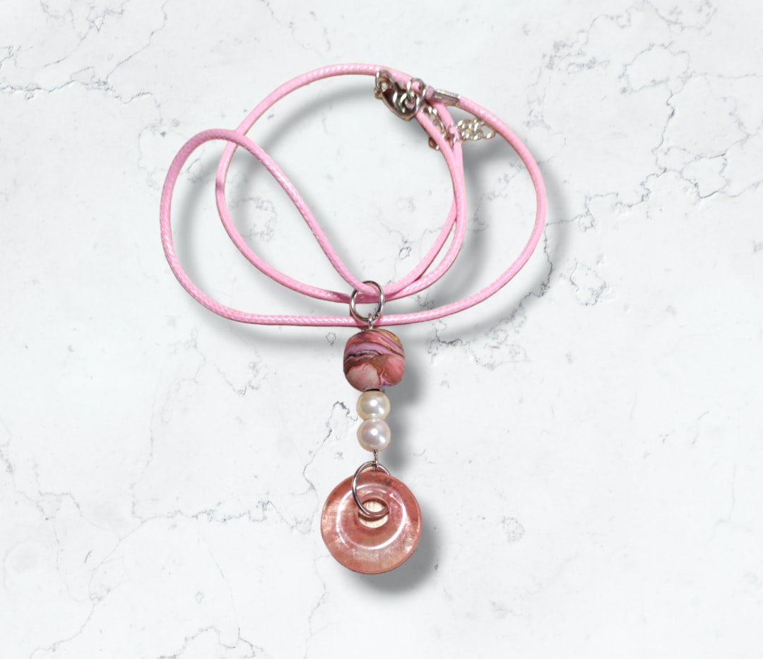 Clay and Stone Pendant  from Karma Goodness Designs