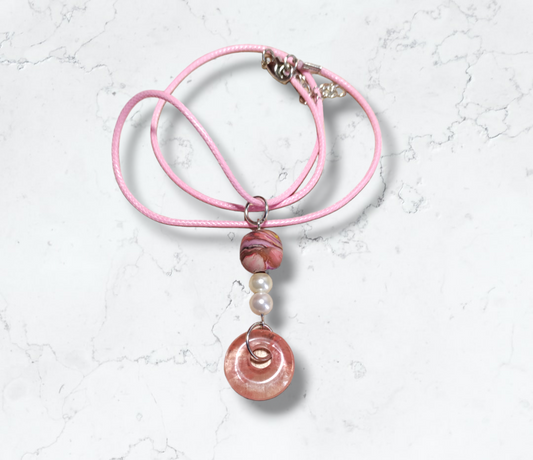 Clay and Stone Pendant  from Karma Goodness Designs