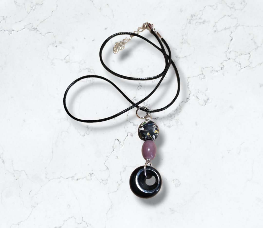Clay and Stone Pendant  from Karma Goodness Designs