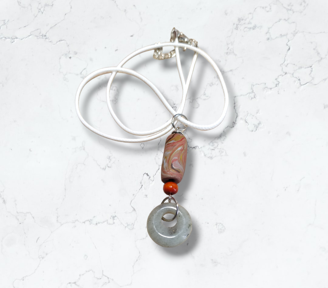 Clay and Stone Pendant Necklaces  from Karma Goodness Designs