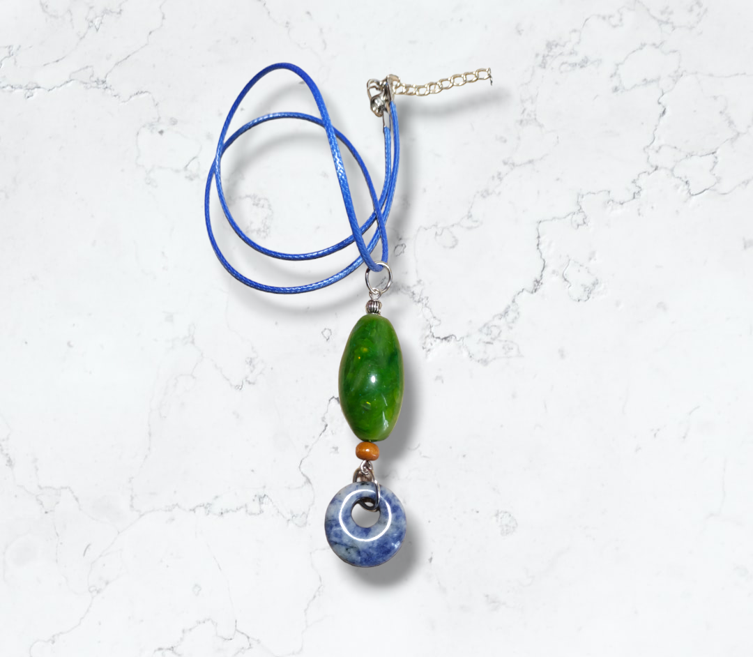 Clay and Stone Pendant Necklaces  from Karma Goodness Designs