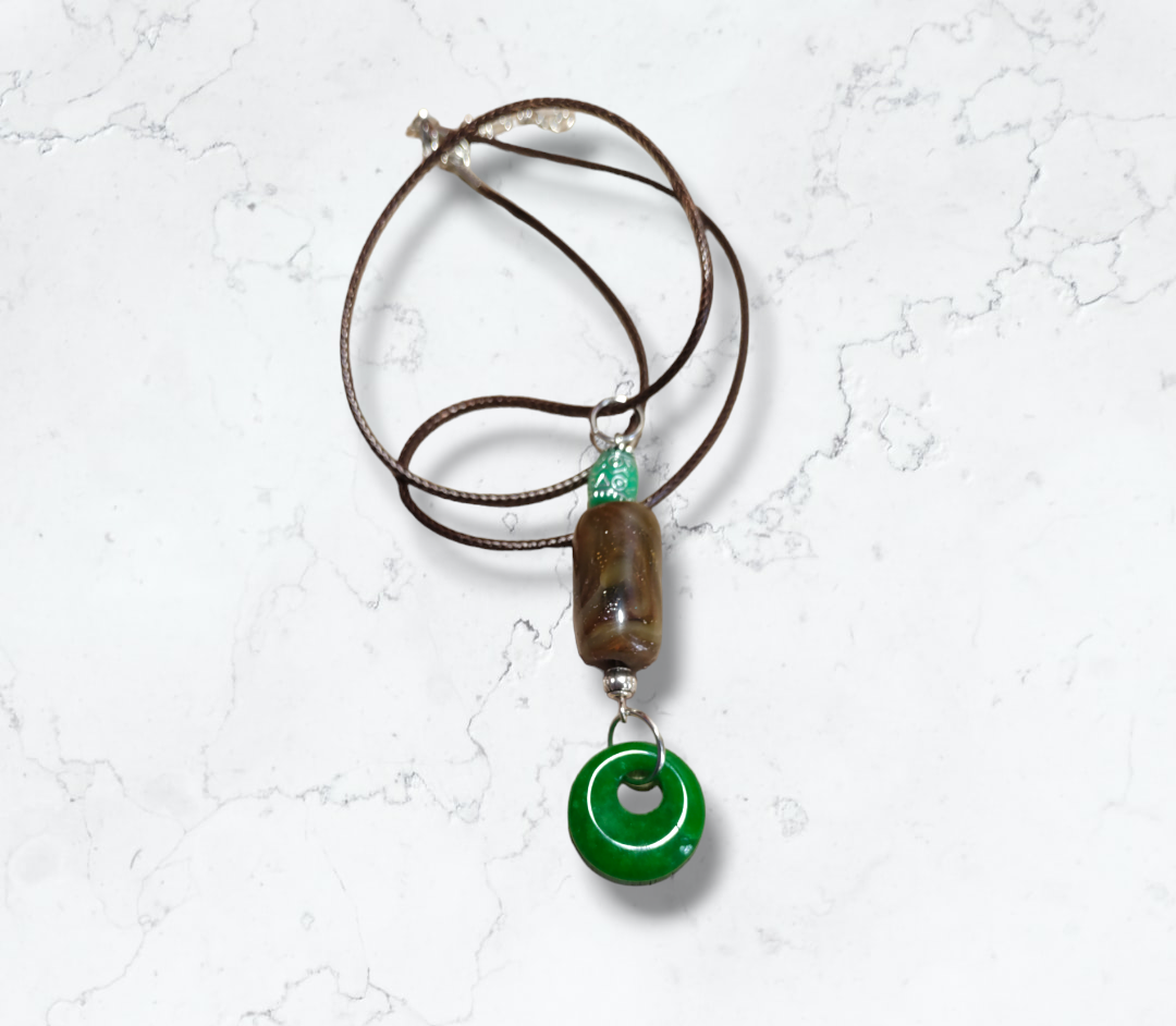 Clay and Stone Pendant Necklaces  from Karma Goodness Designs