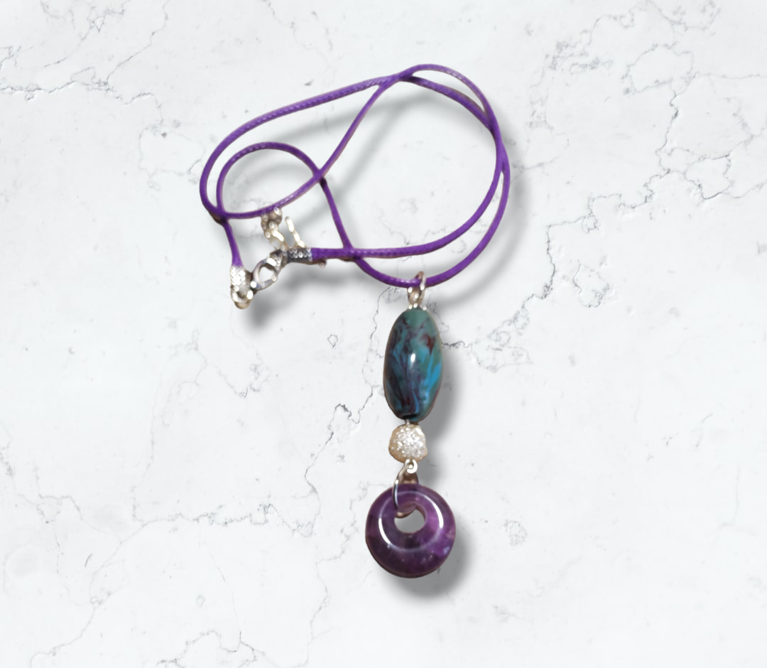 Clay and Stone Pendant  from Karma Goodness Designs