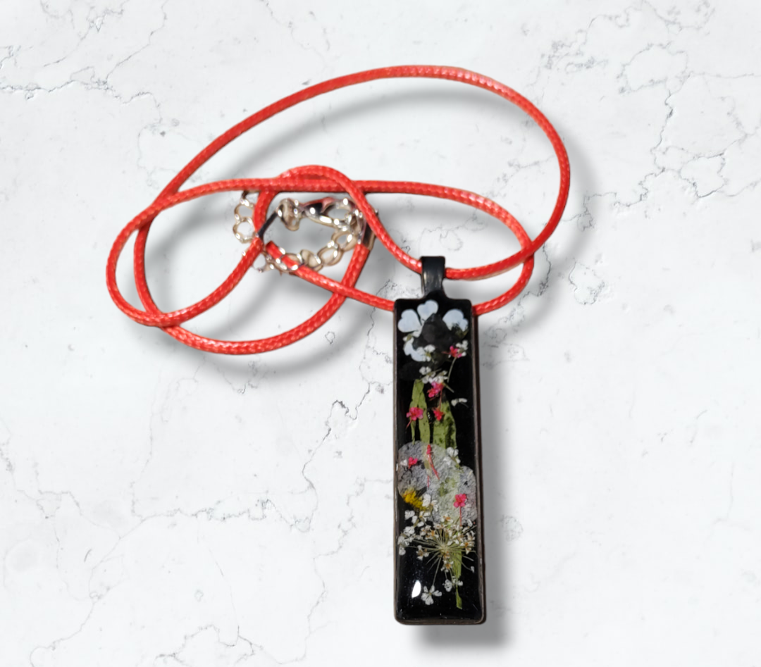 Dried Flowers (Resin) Necklaces Pendant from Karma Goodness Designs