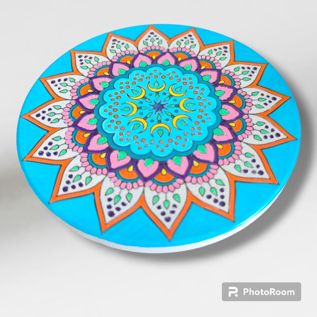 Hand Painted Artisan Mandela Coasters  from Karma Goodness Designs
