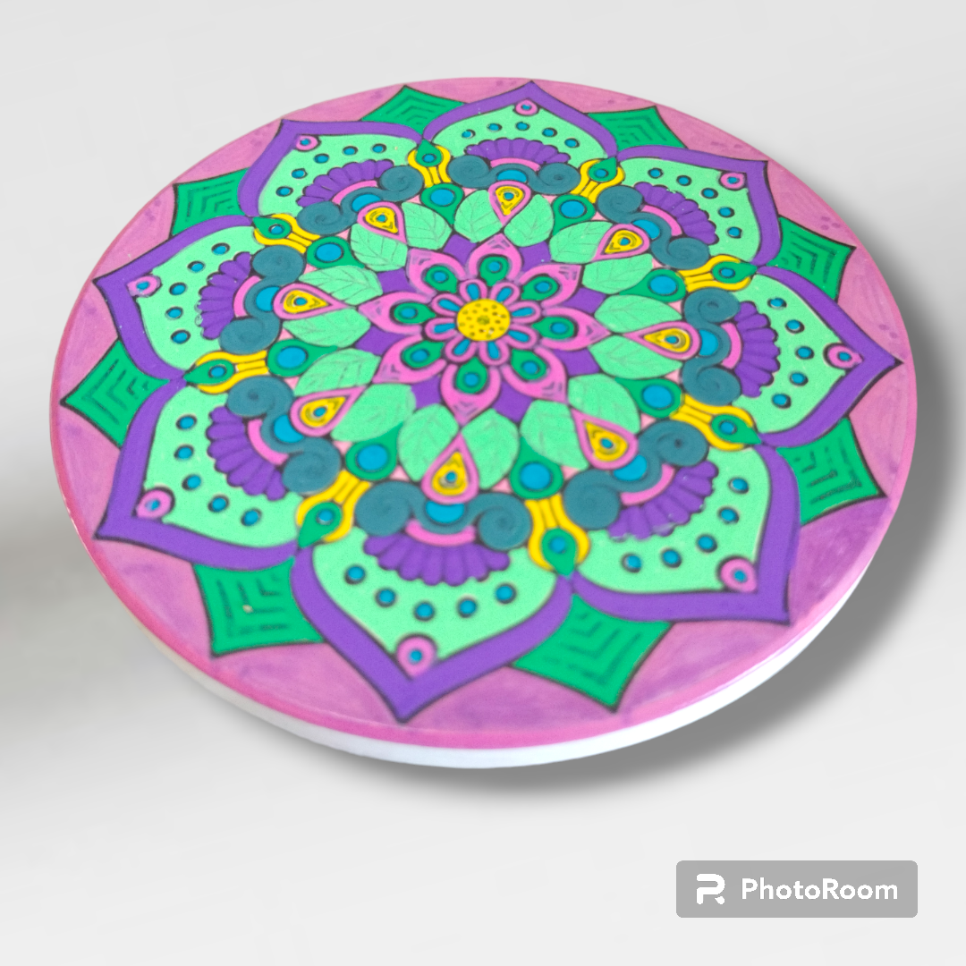 Hand Painted Artisan Mandela Coasters  from Karma Goodness Designs
