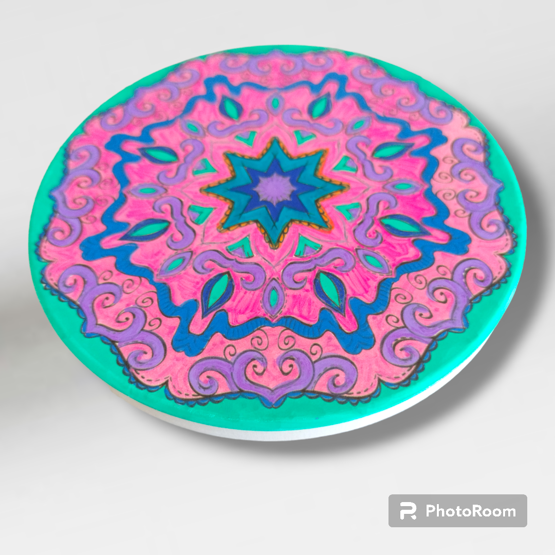 Hand Painted Artisan Mandela Coasters  from Karma Goodness Designs