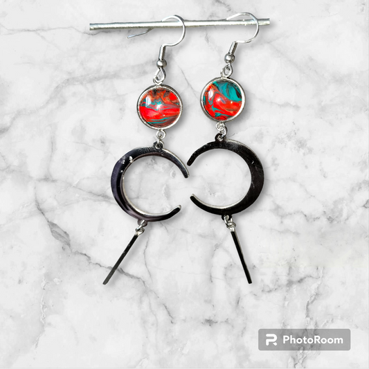 Fluid Art Earrings  from Karma Goodness Designs
