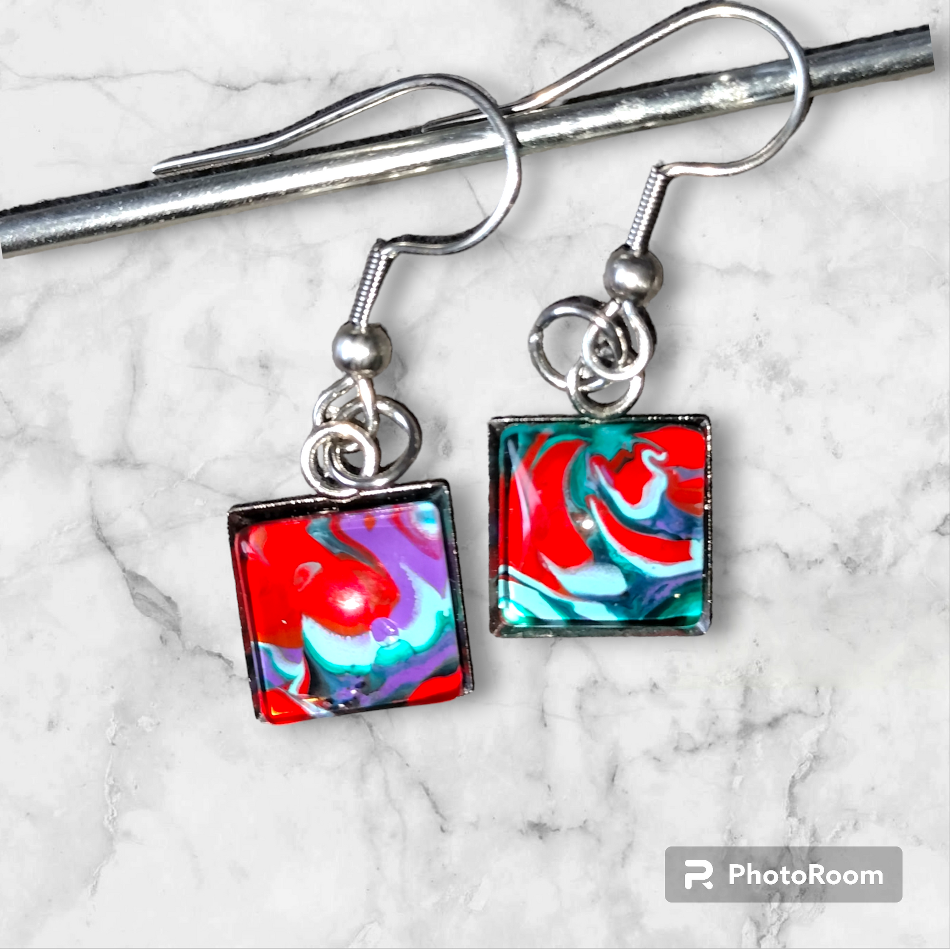 Fluid Art Earrings  from Karma Goodness Designs
