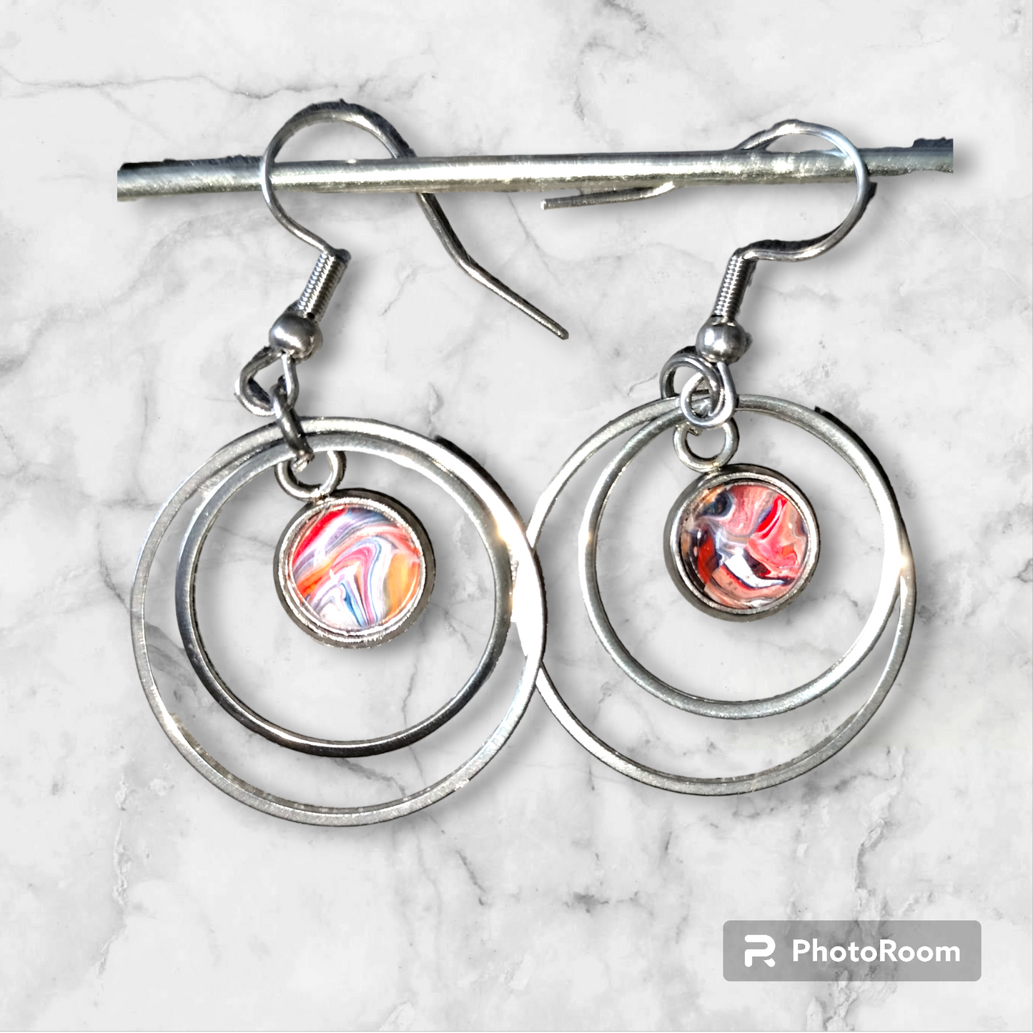 Fluid Art Earrings  from Karma Goodness Designs