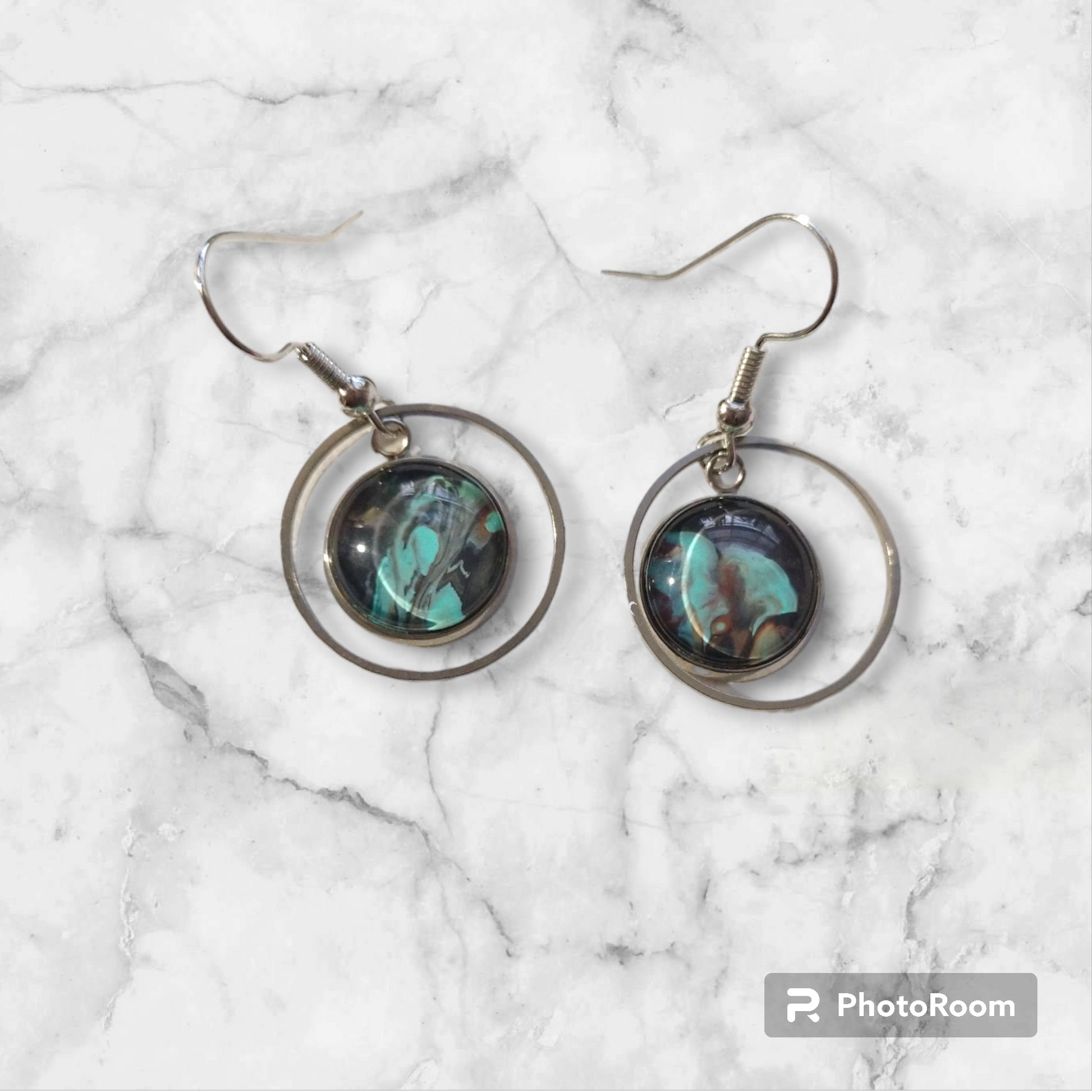 Fluid Art Earrings  from Karma Goodness Designs