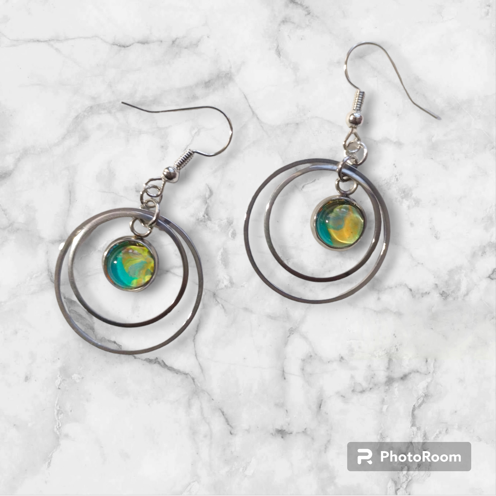 Fluid Art Earrings  from Karma Goodness Designs